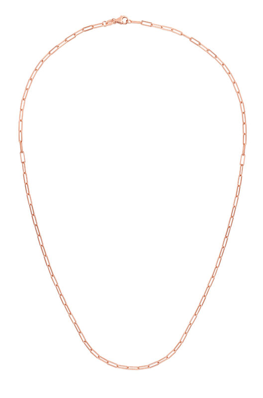 Paperclip 16" Chain 2.1mm in 14k Rose Gold image number null