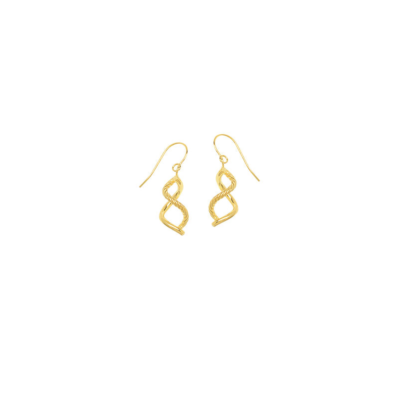 Twist Drop Euro Wire Fashion Earring  14K Yellow Gold image number null