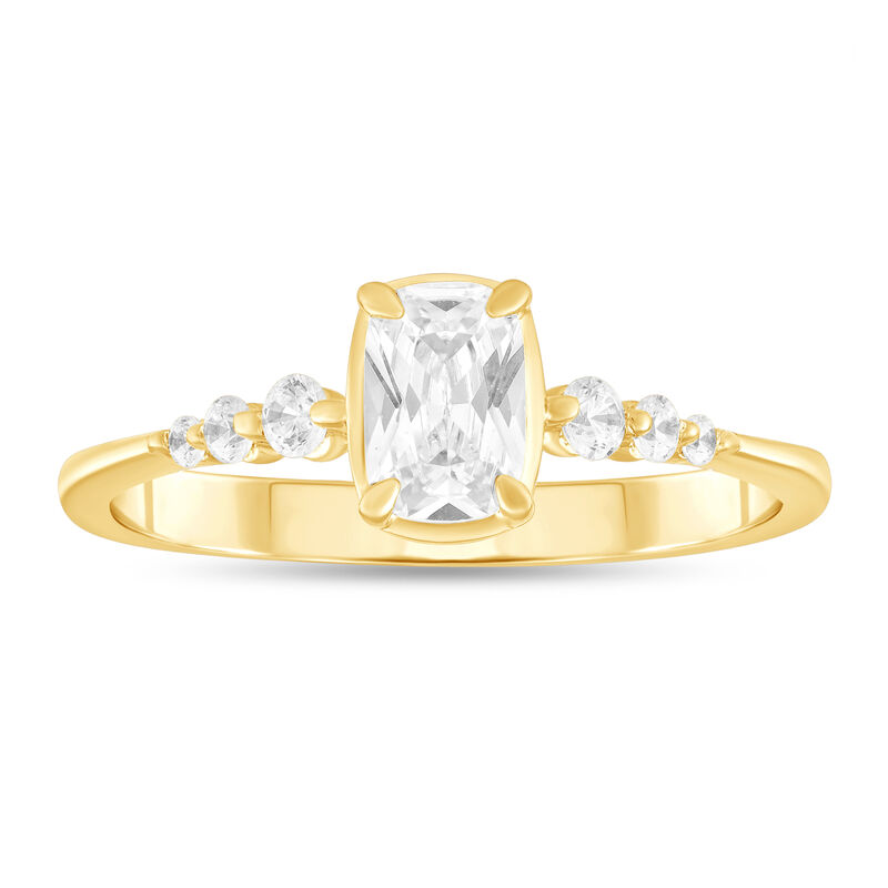 Elongated Cushion Lab Grown Diamond Shared Prong Engagement Ring in 14k Yellow Gold image number null