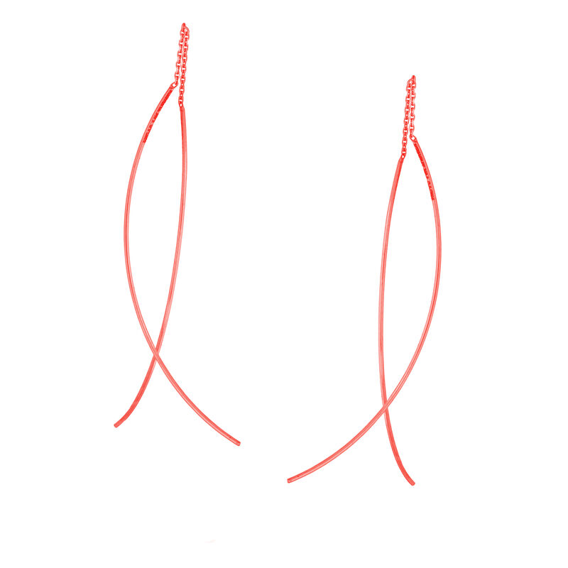 "Hawley" Threaded Loop Flat Earrings in 14k Rose Gold image number null