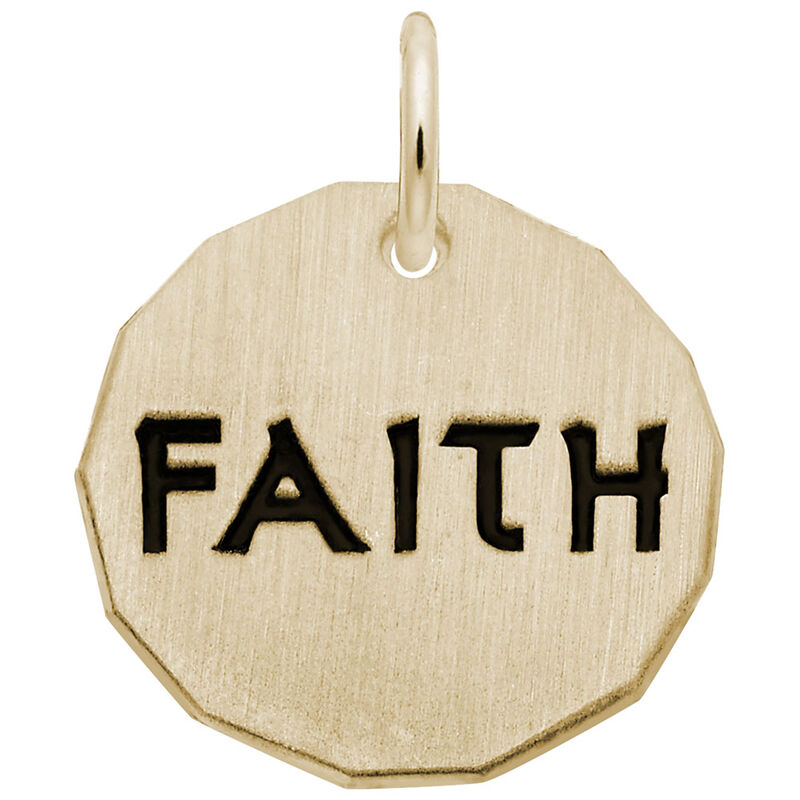 Faith Charm Tag in 14K Yellow Gold image number null