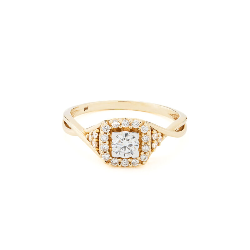 Esme, 10kt. YG Lab Grown Diamond Cushion Cluster Fashion Ring image number null