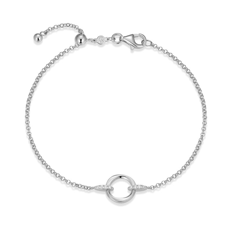 Lab Grown Diamond Rolo Bracelet in Sterling Silver image number null