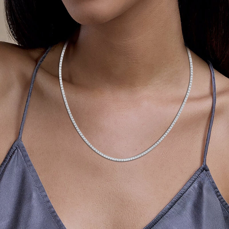 Lab Grown Diamond 7ctw. Tennis Necklace in 14k White Gold image number null