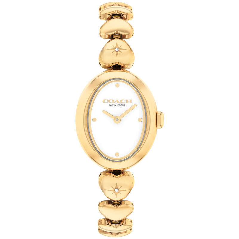 Coach Sammy Heart Link Crystal Gold Tone Watch 14504638-T image number null