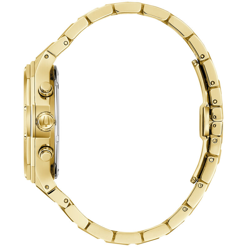 Bulova Men's Prestige Chronograph Black Dila Gold-Tone Bracelet 40mm Watch 97B232 image number null