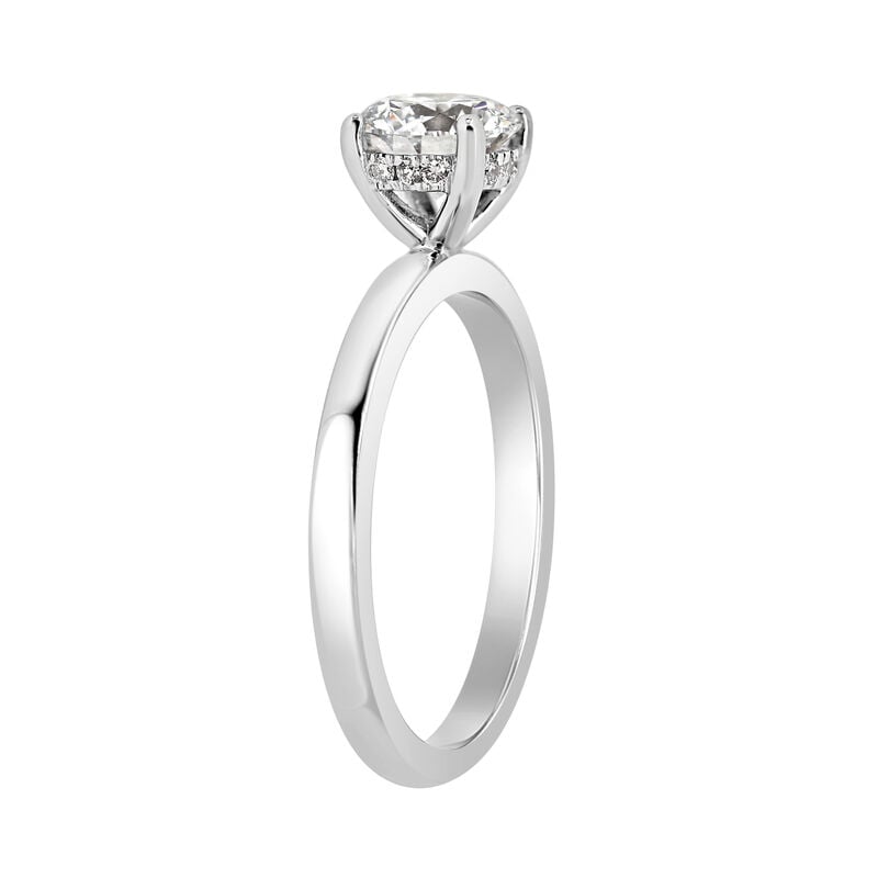 Brilliant-Cut 1ct. Hidden Halo Lab Grown EF VS Diamond Engagement Ring Setting in 14k White Gold image number null