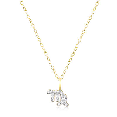 Lab Grown Diamond Virgo Constellation Pendant Necklace in 14k Yellow Gold Plated Sterling Silver