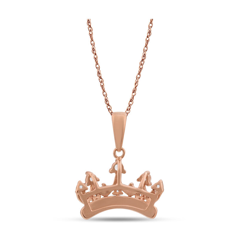 Created White Sapphire Tiara Princess Pendant in 10k Rose Gold image number null