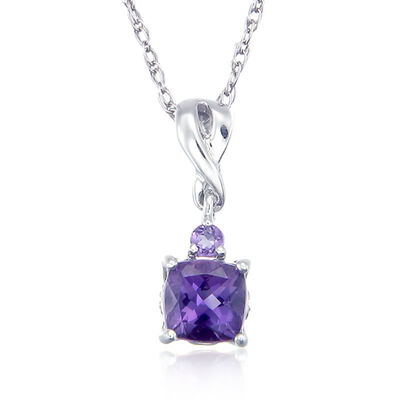 Purple Amethyst & Diamond Pendant
