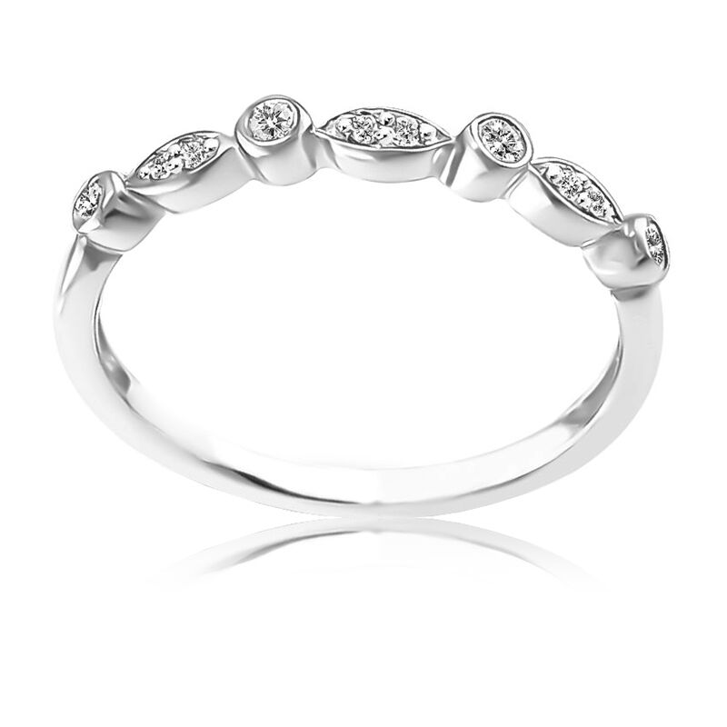 Diamond Stackable Band in 10k White Gold image number null
