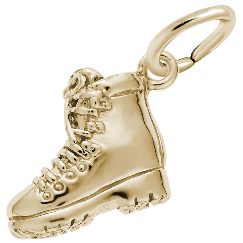 Hiking Boot Charm in Gold Plated Sterling Silver image number null