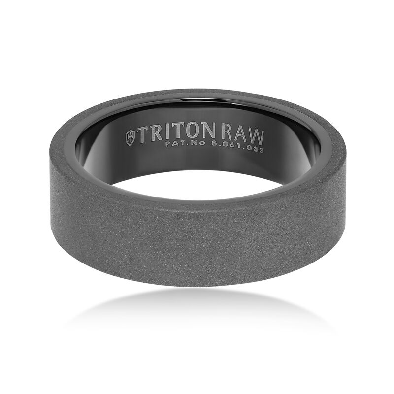 TritonRaw Tungsten Flat Matte Men's Band with High Polished Black Tungsten Interior image number null