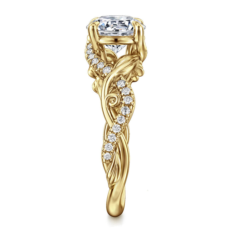 Gabriel & Co. "Camelia" 14k Yellow Gold Petal Round Setting image number null