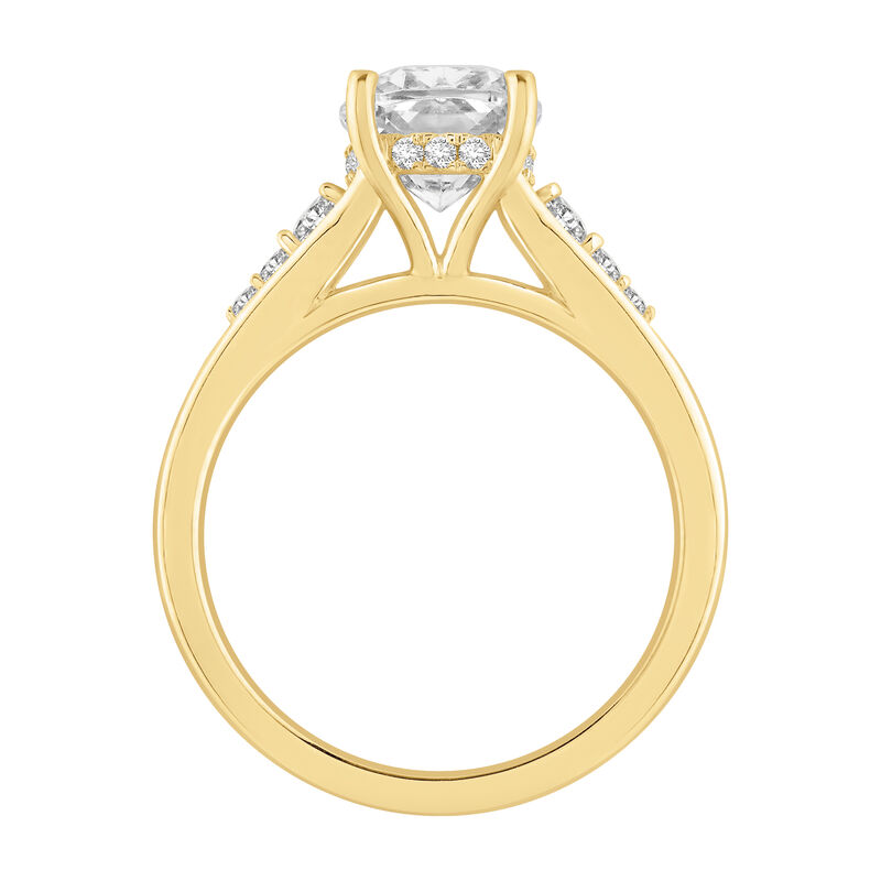 Elongated Cushion Lab Grown Diamond 3 1/3ctw. Old Mine Cut Engagement Ring in 14k Yellow Gold image number null