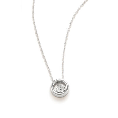 Brilliant-Cut Lab Grown 1/4ct. Diamond FG VS Floating Pendant in 10k White Gold