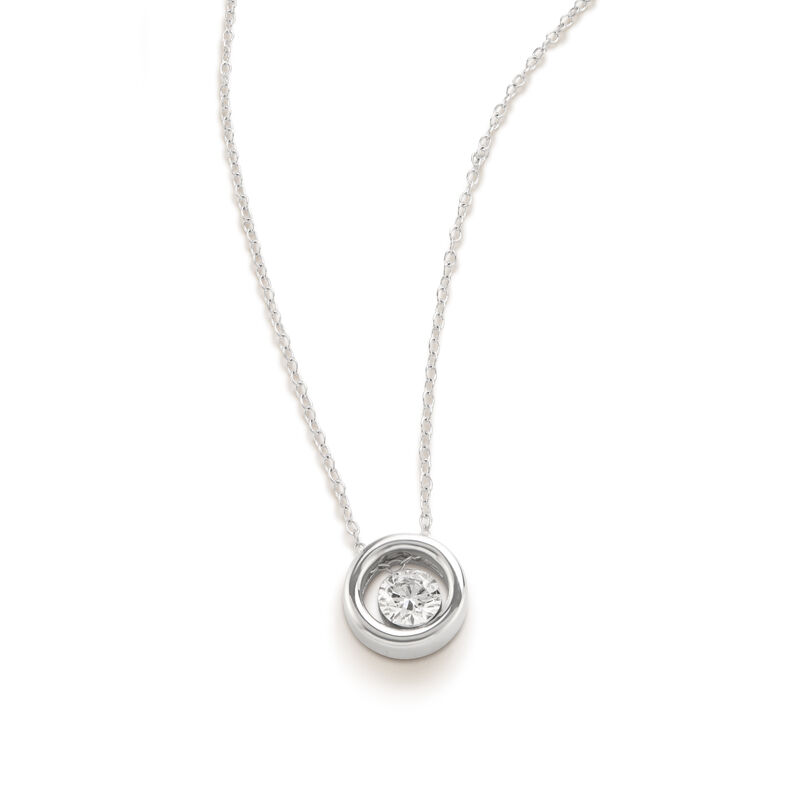 Brilliant-Cut Lab Grown 1/4ct. Diamond FG VS Floating Pendant in 10k White Gold image number null