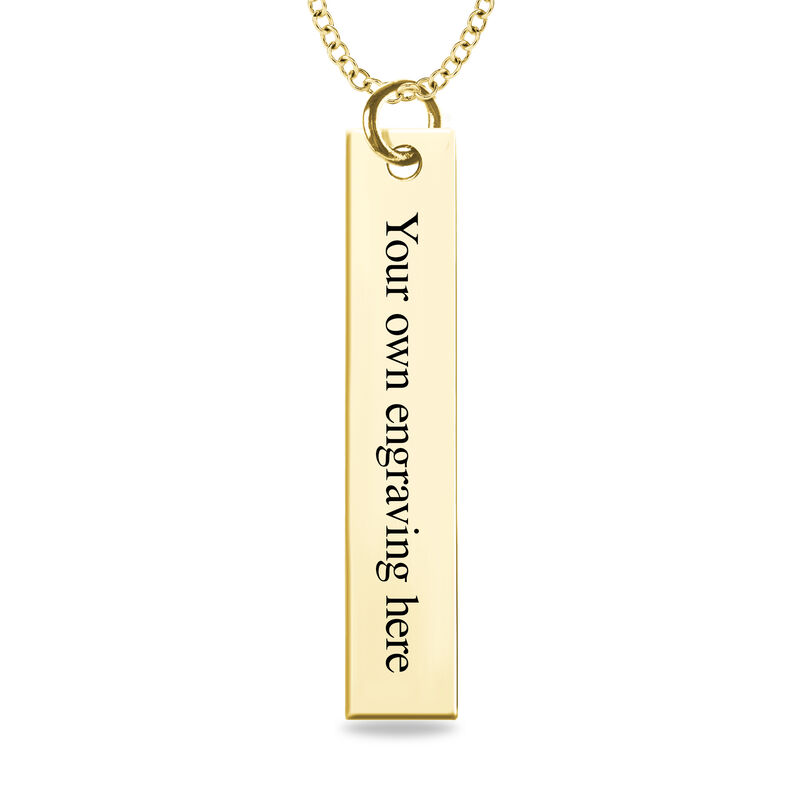 Fingerprint and Handwriting Bar Pendant in 10k Yellow Gold image number null