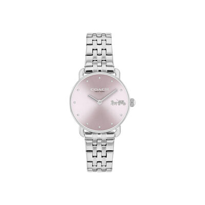 Coach Ladies' Pink Dial Stainless Steel Watch 14504301