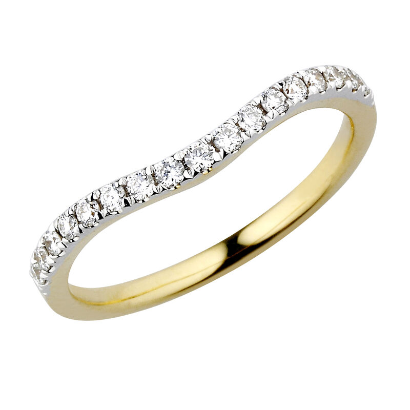 Brilliant-Cut 1/5ctw Diamond Contour Band in 14k Yellow Gold image number null