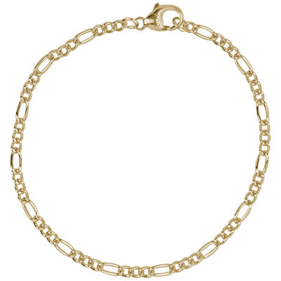 Petite Curbed Figaro Classic Bracelet in Sterling Silver with Gold Plate