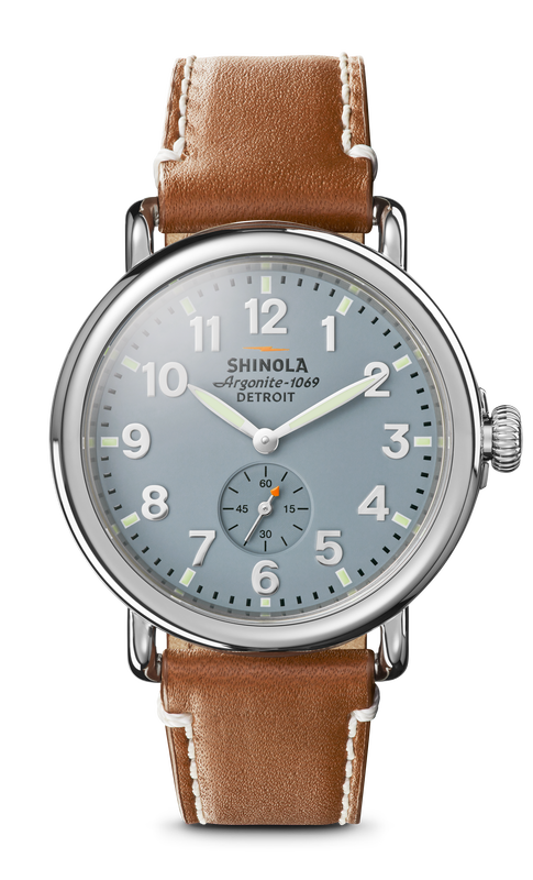 Shinola Men's Runwell Slate Stainless Steel Blue Dial Tan Leather Strap 41mm Watch S0110000024 image number null