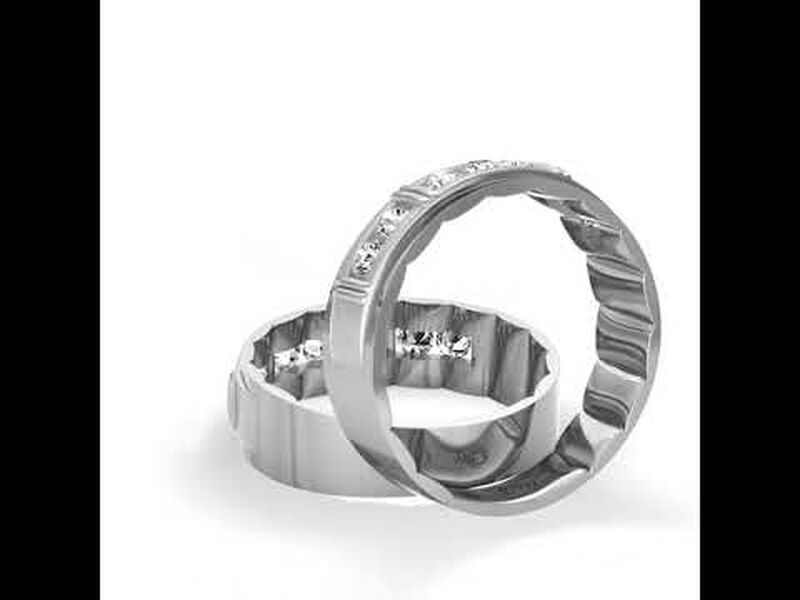 Men's MFIT Diamond Station Wedding Band 1/2ctw. in 14k White Gold image number null