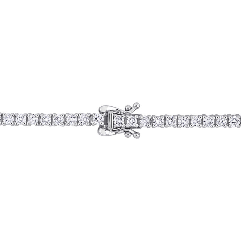 Oval Sapphire & Diamond Halo Station Bracelet in 14k White Gold image number null