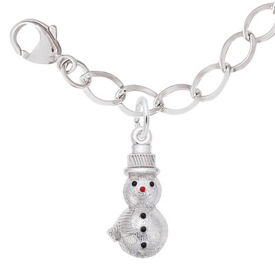 Snowman Charm Bracelet Set in Sterling Silver