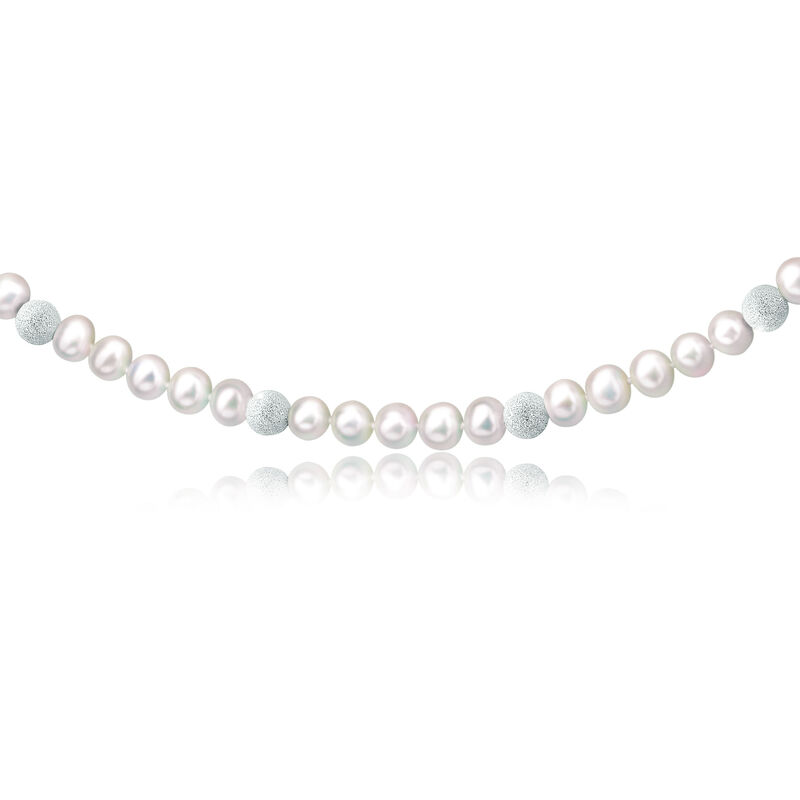 Freshwater Pearl & Sparkle Bead Strand 18" image number null