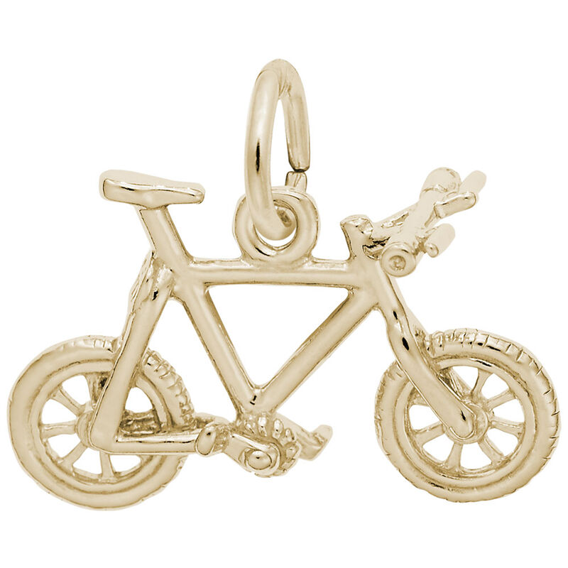 Mountain  Bike Charm in Gold Plated Sterling Silver image number null