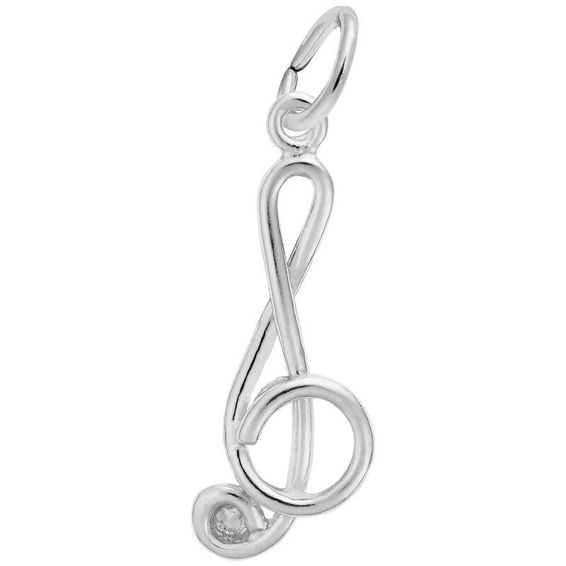 Treble Clef Charm in 14K White Gold image number null