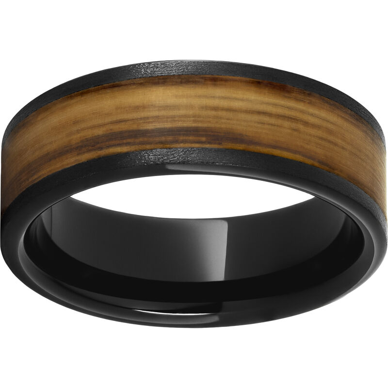Men's Ceramic Whiskey Inlay & Ceramic Wedding Ring (8mm) image number null