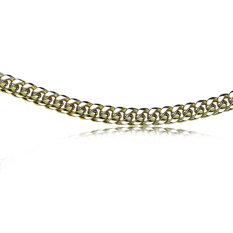 Men's Miami Cuban 7.5mm Link Chain 24" in 10k Yellow Gold image number null