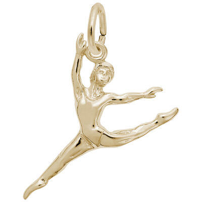 Ballet Dancer Charm in Gold Plated Sterling Silver