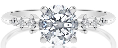 Princess-Cut 0.13ctw. Diamond Semi Mount in 14k White Gold