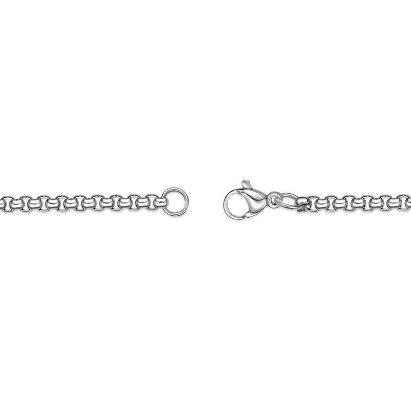Gold Tone Pendant on 24" Box Chain in Stainless Steel image number null