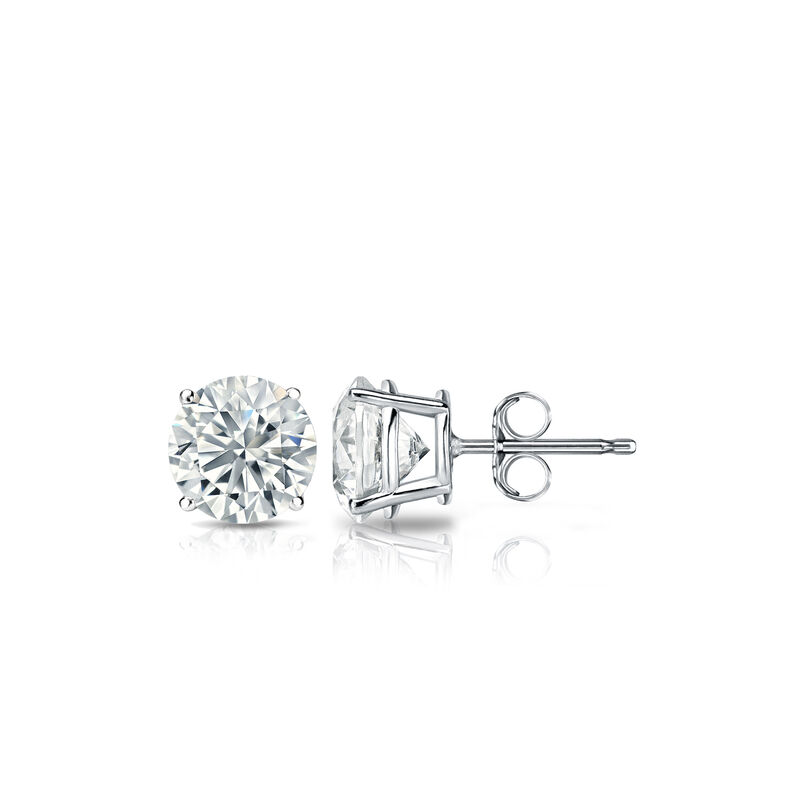 Brilliant-Cut Lab Grown 1ctw. EF VS Diamond Stud Earrings in 14k White Gold image number null