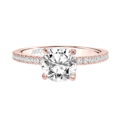 Aubrey. ArtCarved Diamond Engagement Ring Mounting in 14k Rose Gold
