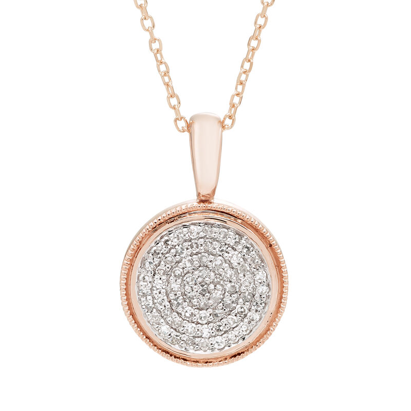 Diamond Pave Pendant in 14k Rose Gold image number null
