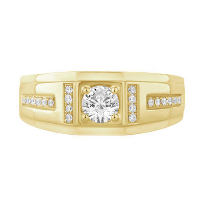 Men's 5/9ctw. Diamond & 10k Yellow Gold Wedding Ring