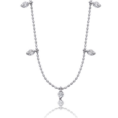 Diamond Dangle Fashion Necklace in 14k White Gold