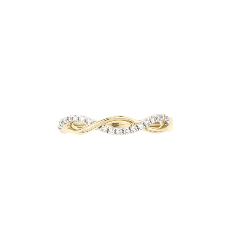 Brilliant-Cut .10ctw Diamond Twist Fashion Ring in 10k Yellow Gold image number null