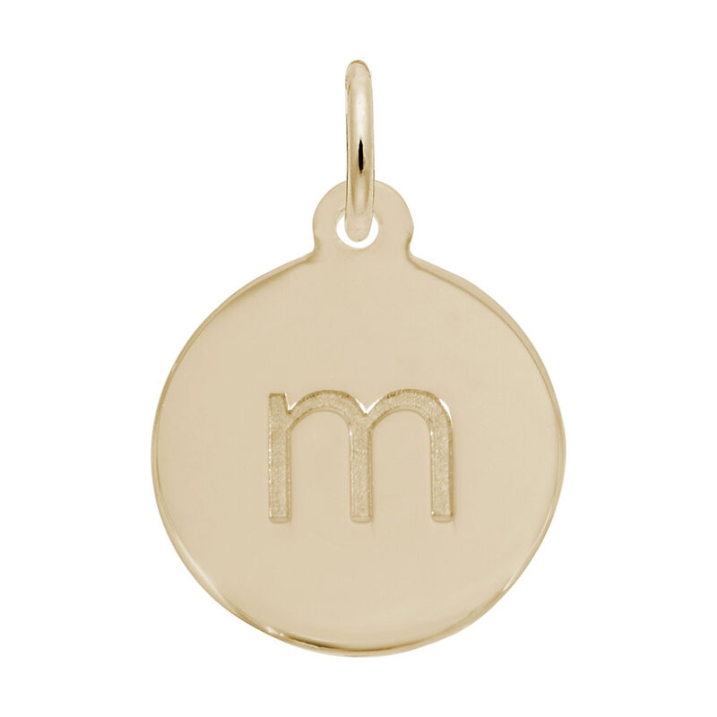 Lower Case Block M Initial Charm in Gold Plated Sterling Silver image number null