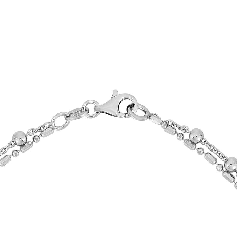 Multi-Strand Bead 10" Anklet in Sterling Silver image number null