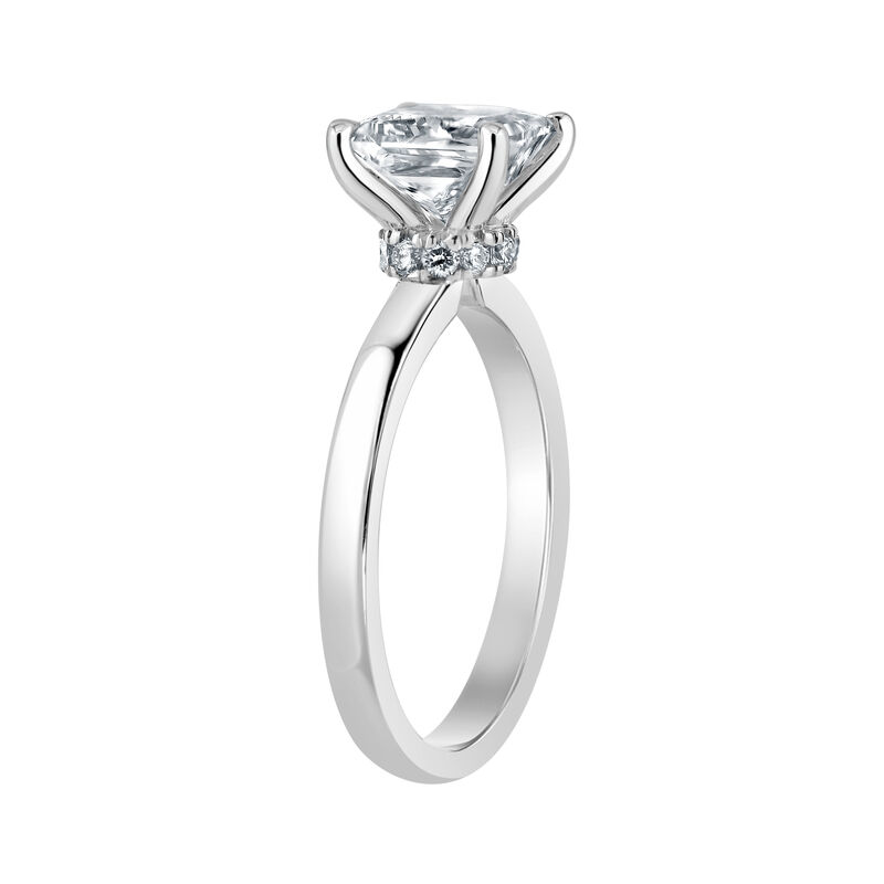 Princess-Cut Lab Grown 1 1/4ct. FG VS Diamond Ribbon Halo Solitaire Engagement Ring in 14k White Gold image number null