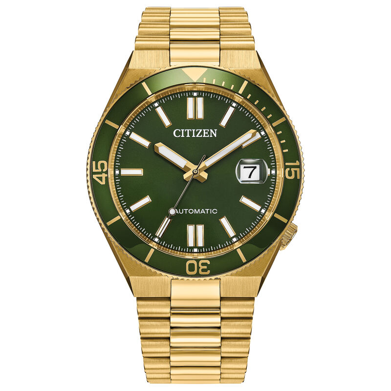 Citizen TSUYOSA Shore Automatic Green Dial Gold Tone NJ0232-53X image number null