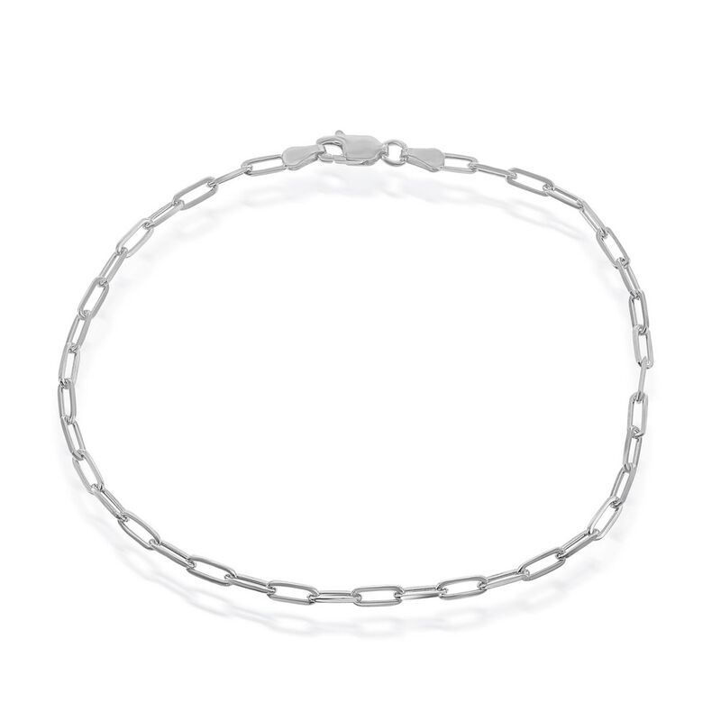Paperclip 2.8mm 9" Anklet in Sterling Silver image number null