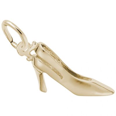 Sling Back High Heel Charm in 10k Yellow Gold