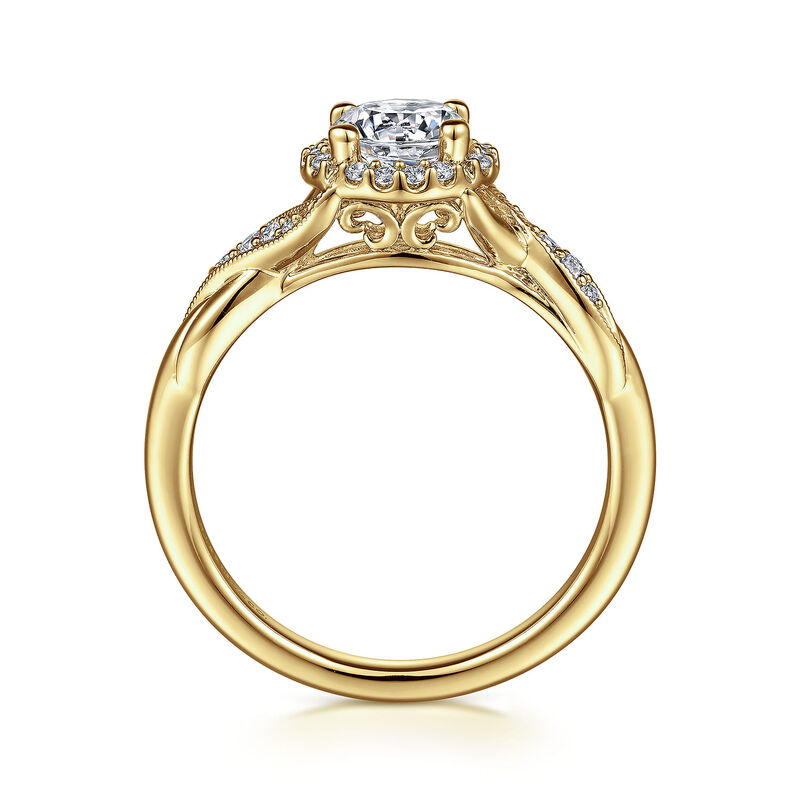 Gabriel & Co. "Shae" Vintage Halo 14k Yellow Gold Diamond Ring Setting ER11828R3Y44JJ image number null